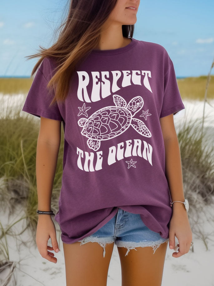 Respect The Ocean Sea Turtle Comfort Colors® Tshirt