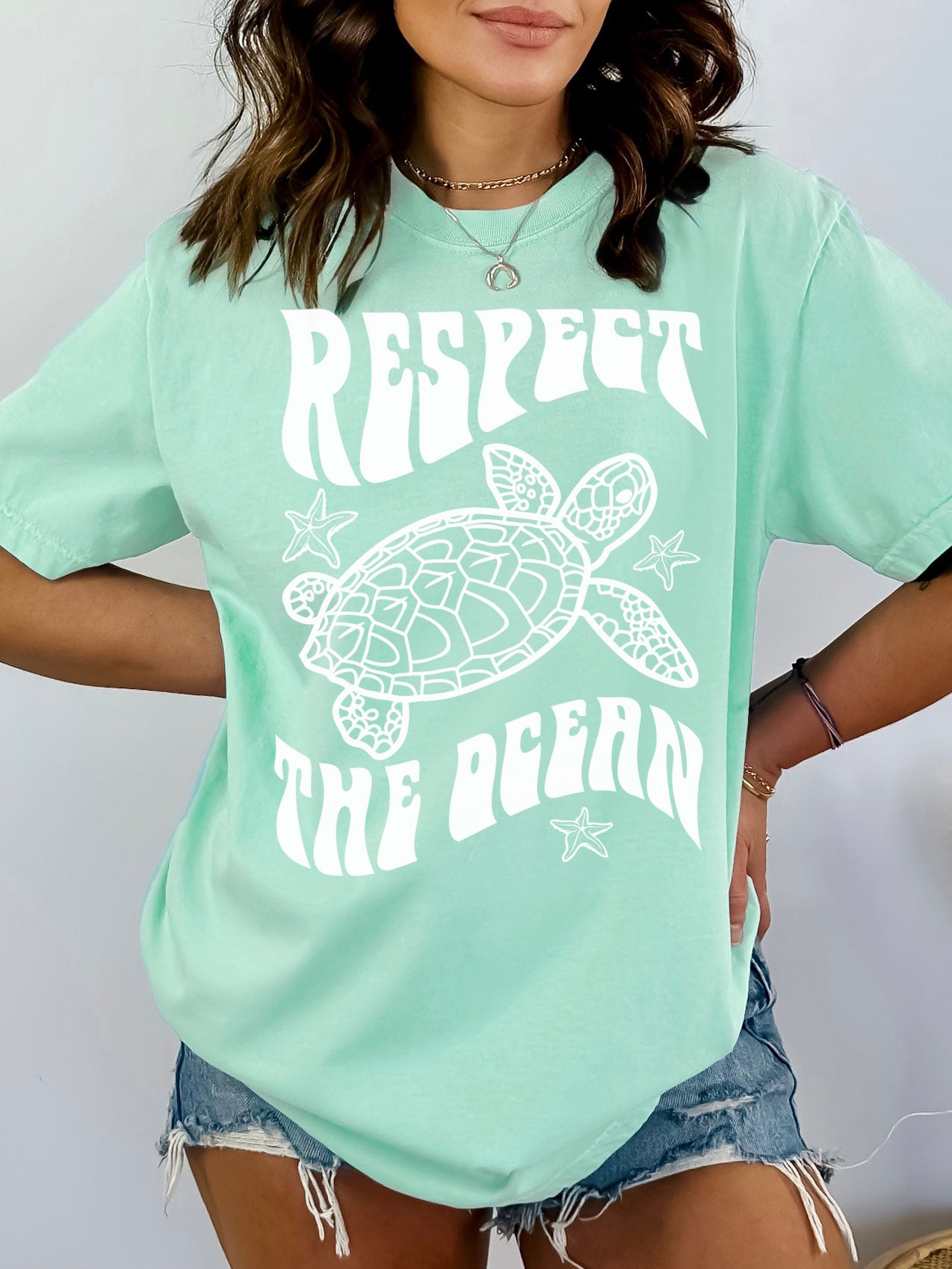 Respect The Ocean Sea Turtle Comfort Colors® Tshirt