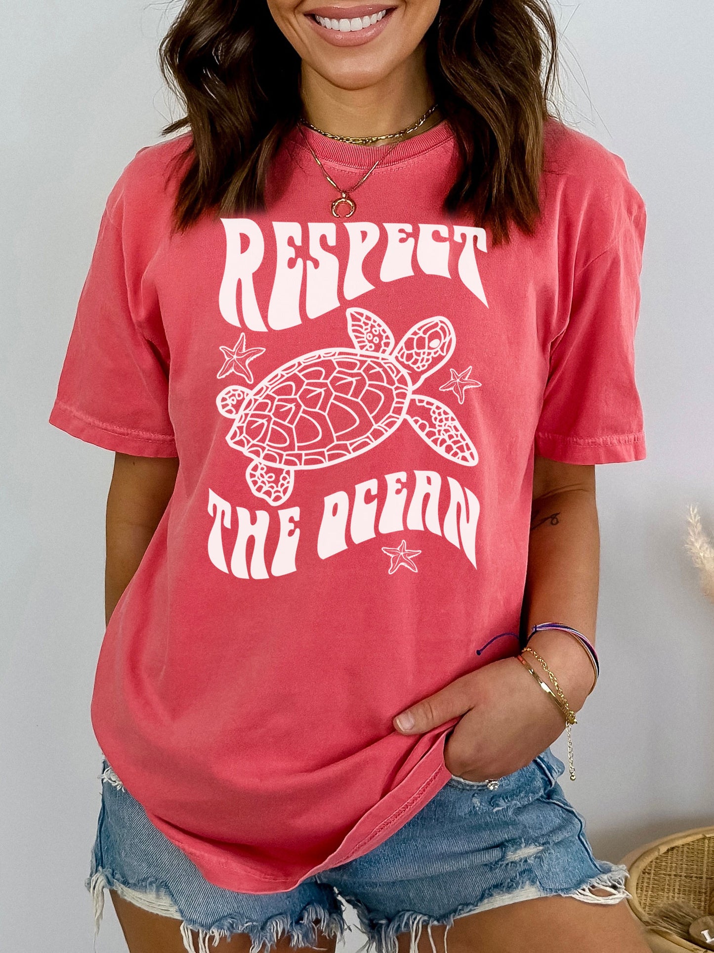 Respect The Ocean Sea Turtle Comfort Colors® Tshirt