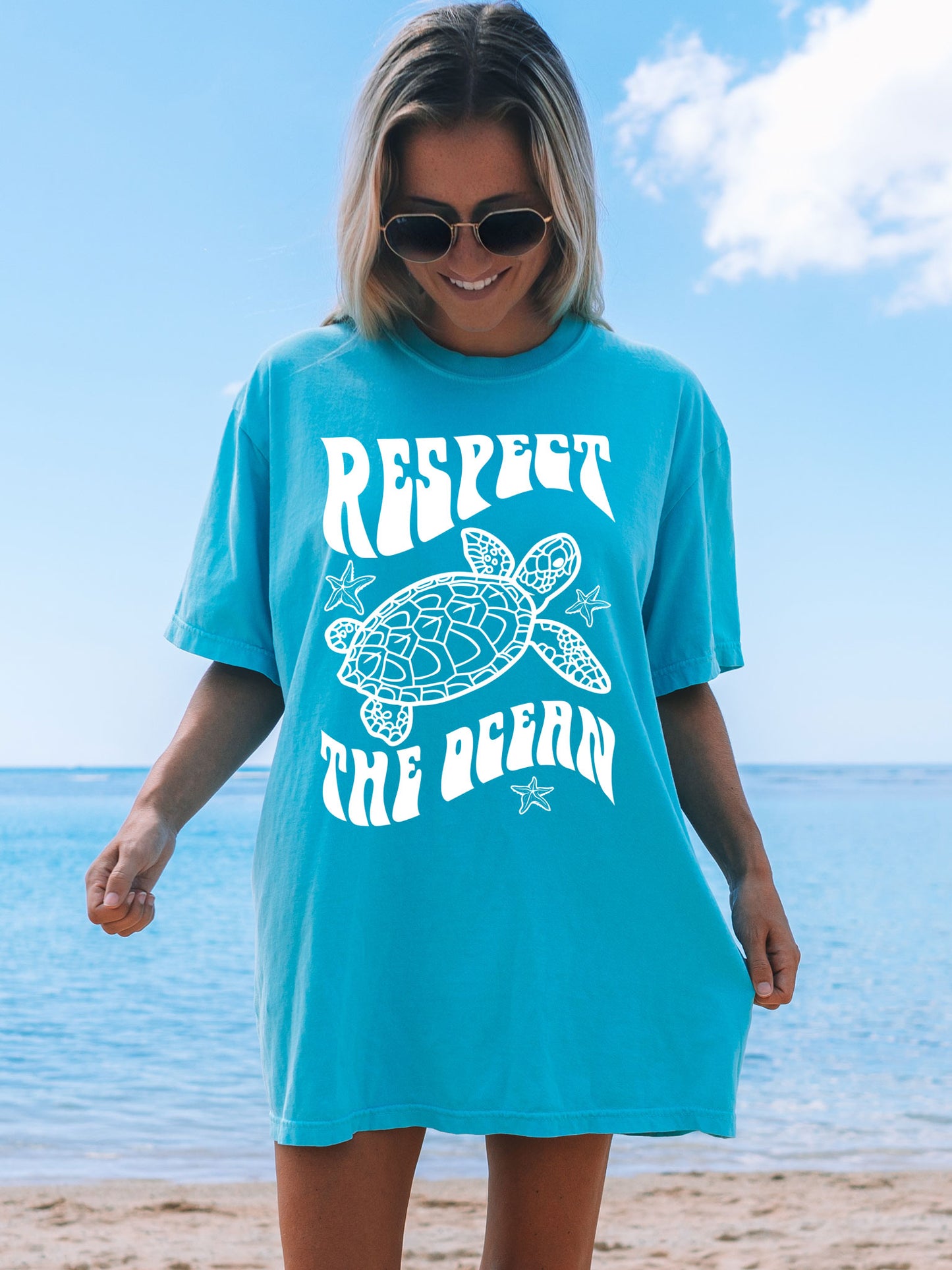 Respect The Ocean Sea Turtle Comfort Colors® Tshirt