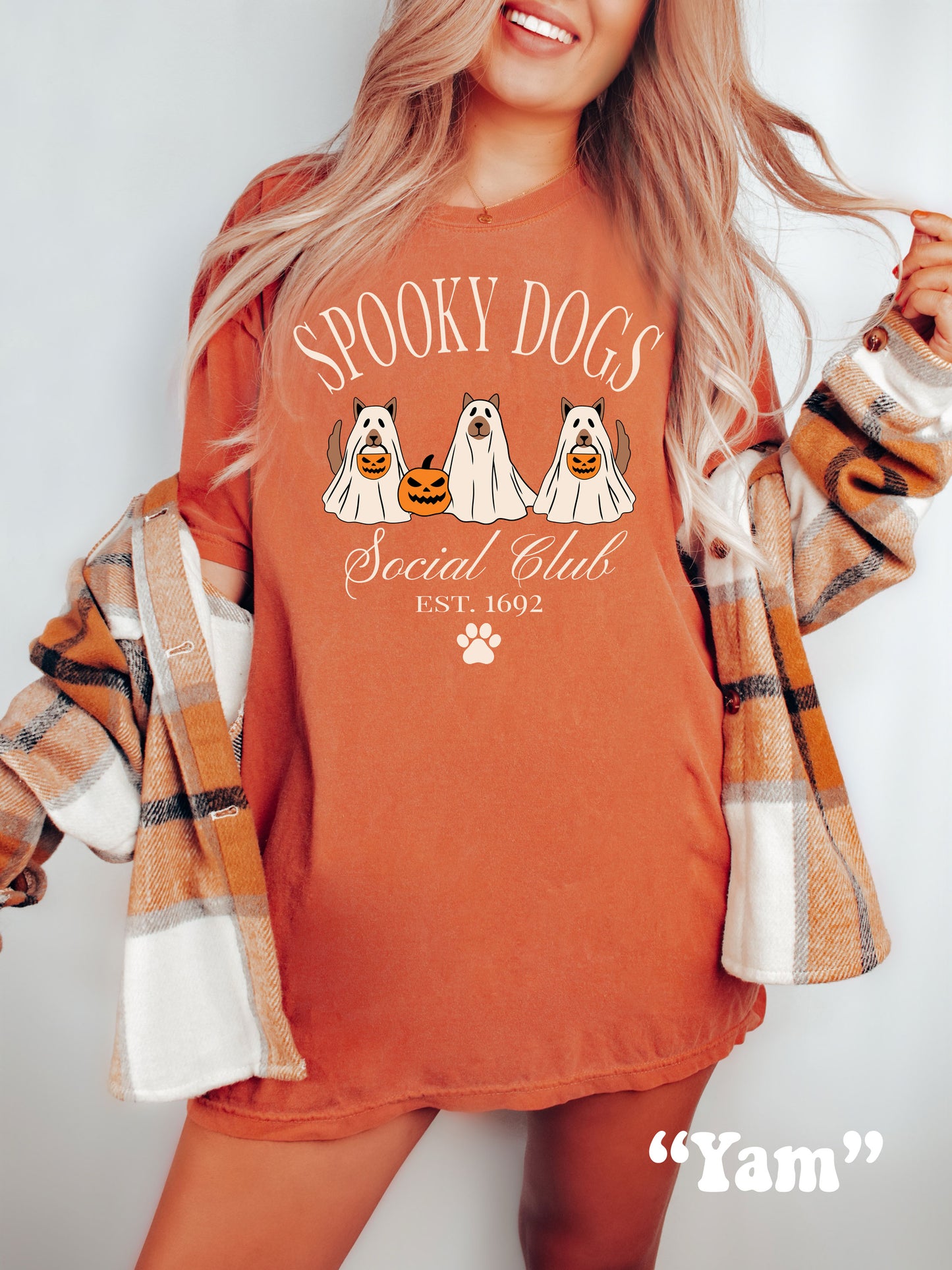 Spooky Ghost Dogs Social Club Halloween Comfort Colors® Tshirt