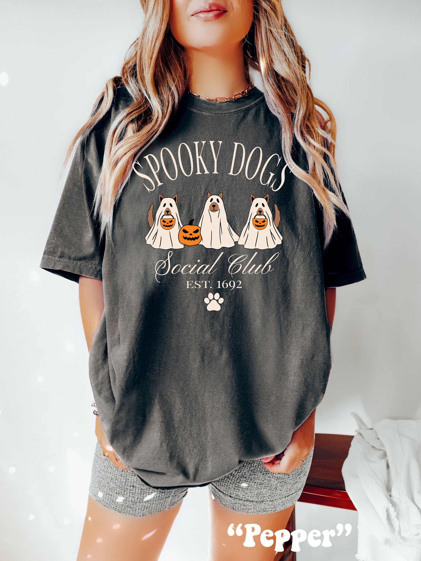 Spooky Ghost Dogs Social Club Halloween Comfort Colors® Tshirt