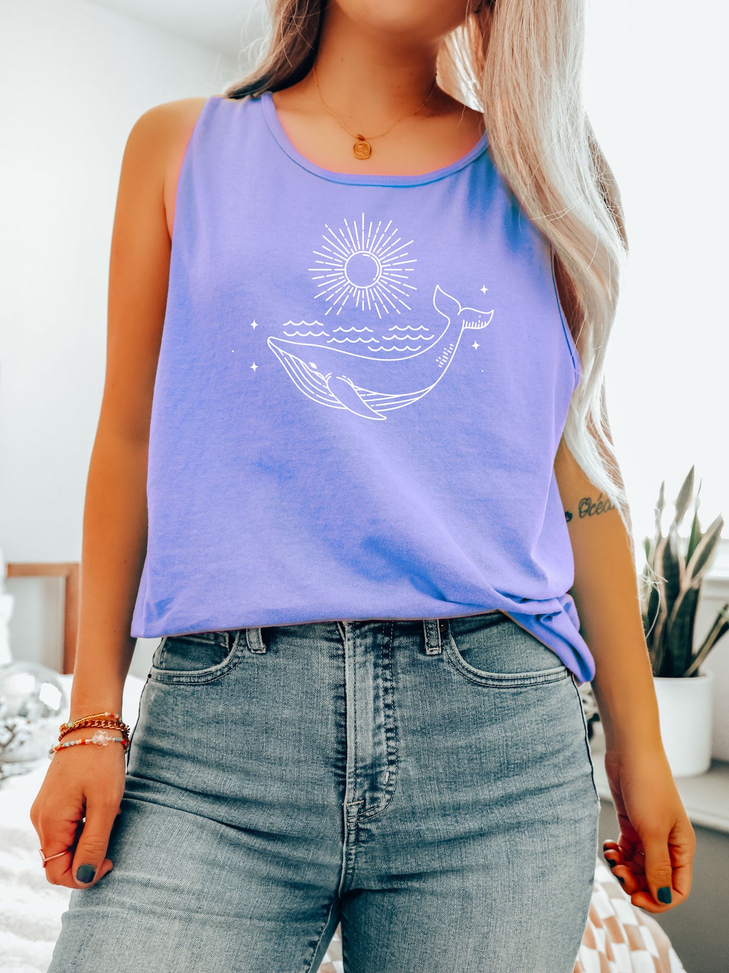 Boho Whale Comfort Colors® Tank Top