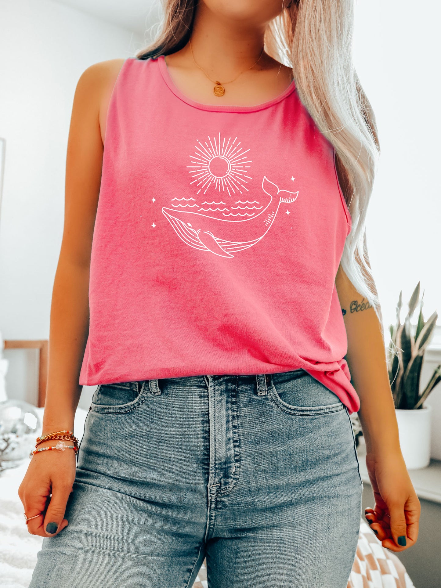 Boho Whale Comfort Colors® Tank Top