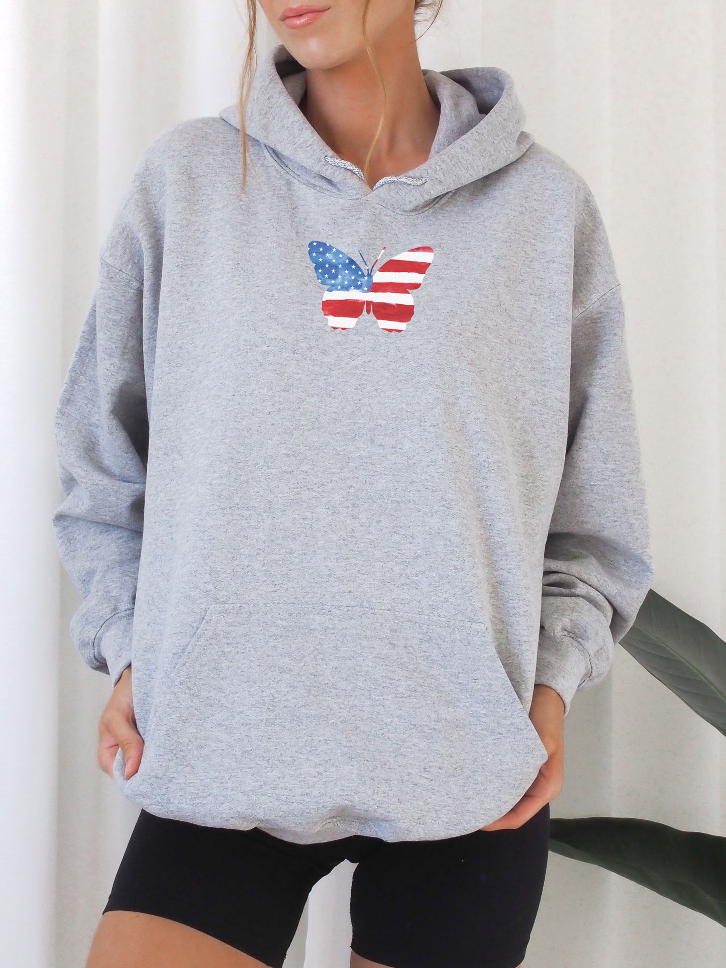 American Flag Butterfly Hoodie