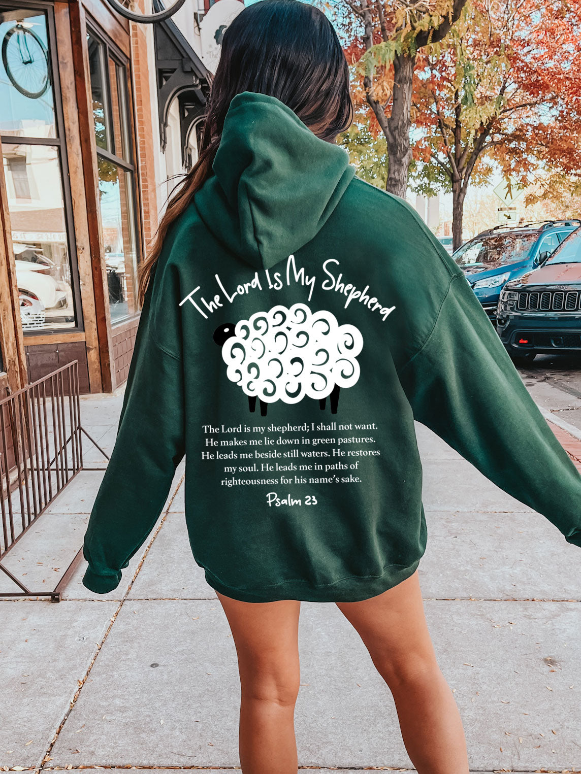 The Lord Is My Shepherd Psalm 23 Christian Hoodie - DOUBLE SIDED
