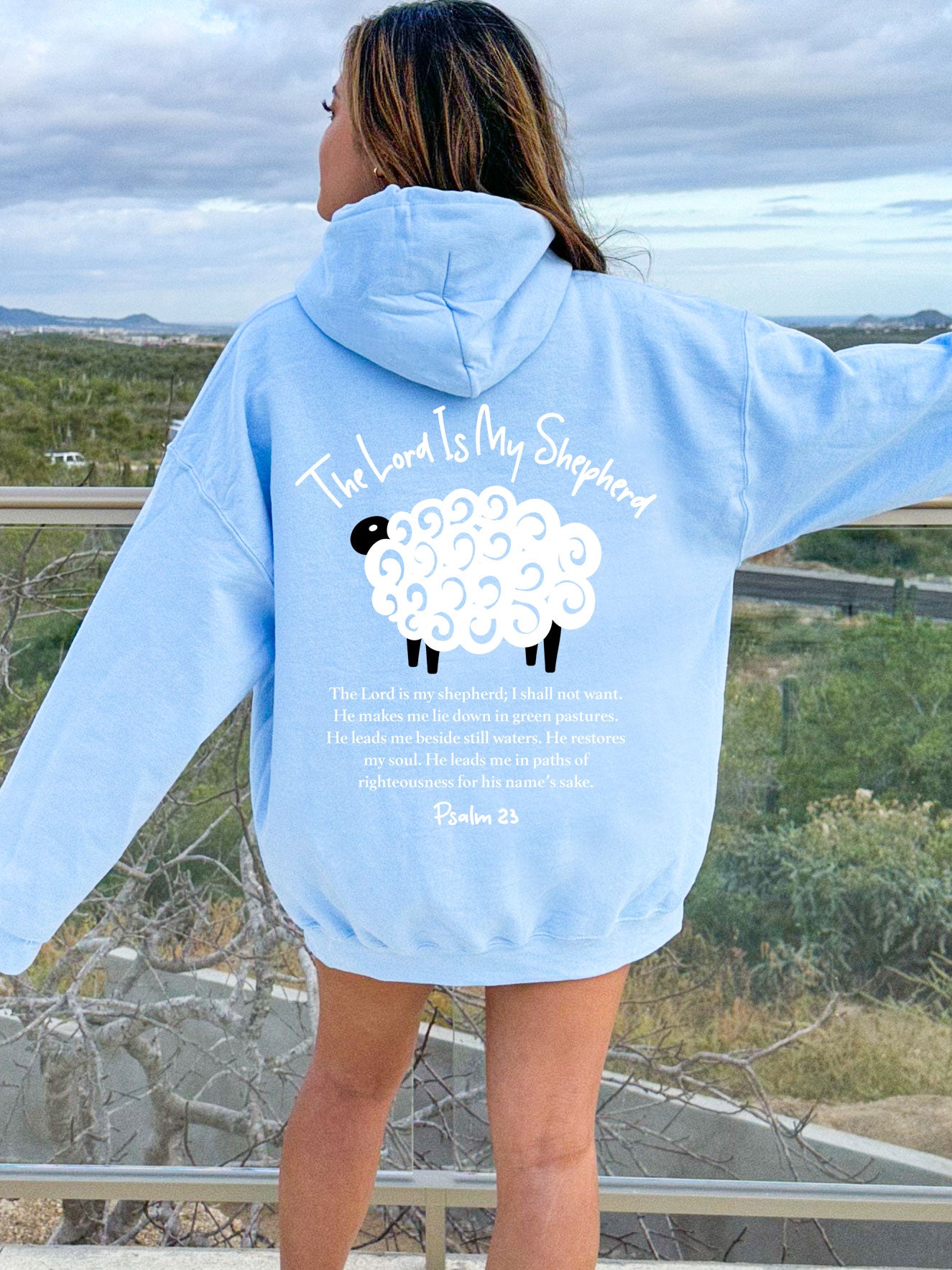 The Lord Is My Shepherd Psalm 23 Christian Hoodie - DOUBLE SIDED
