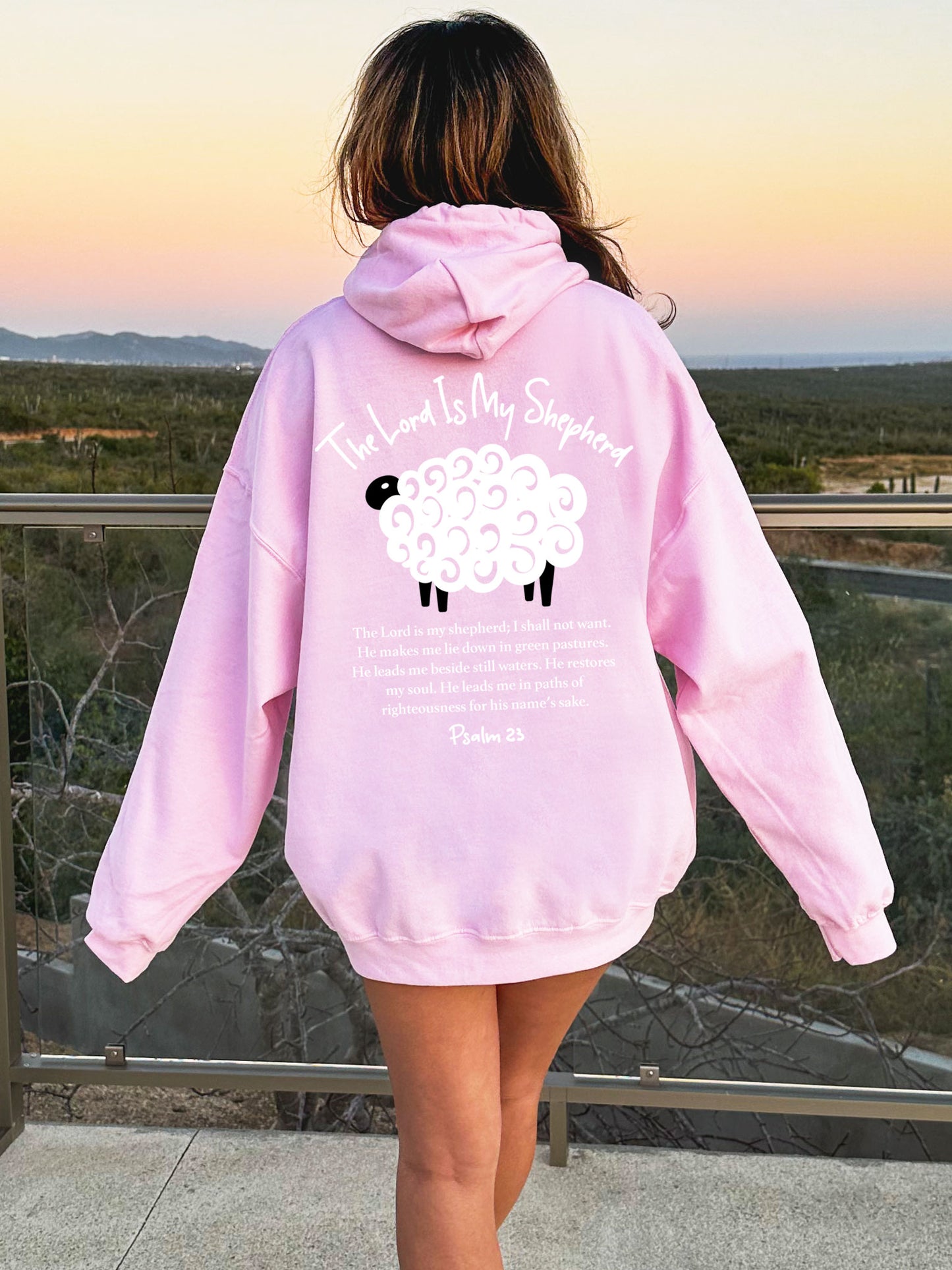 The Lord Is My Shepherd Psalm 23 Christian Hoodie - DOUBLE SIDED