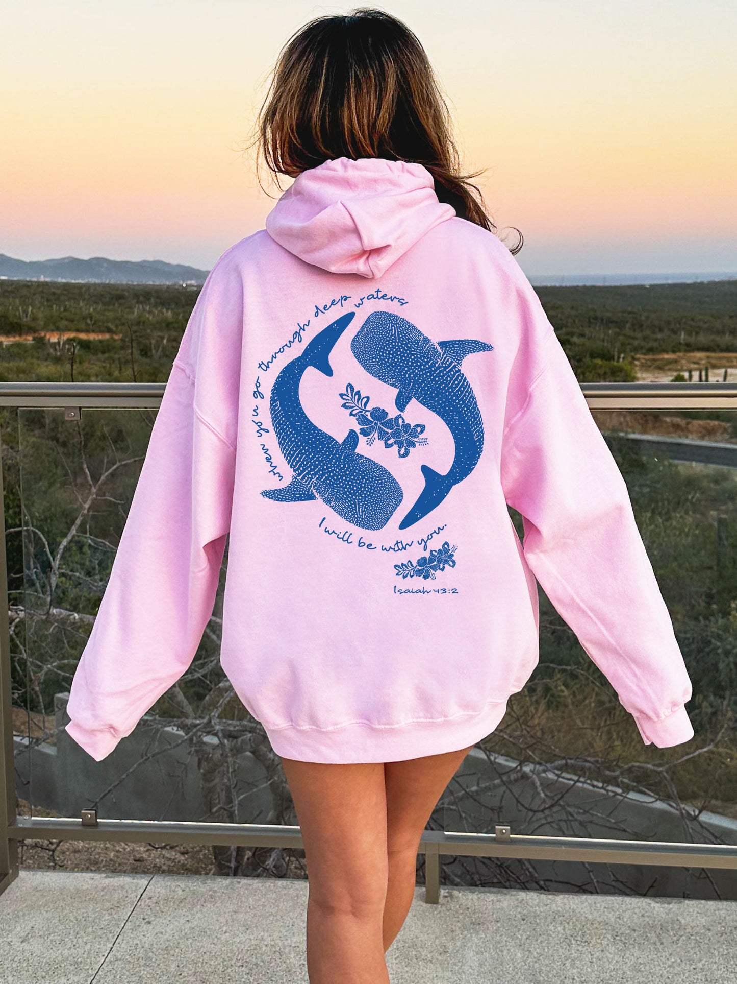 When You Go Through Deep Waters Christian Whale Shark Hoodie