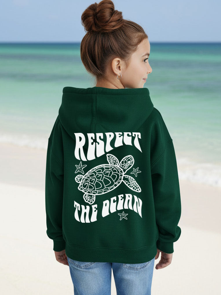 Kids Respect The Ocean Sea Turtle Hoodie