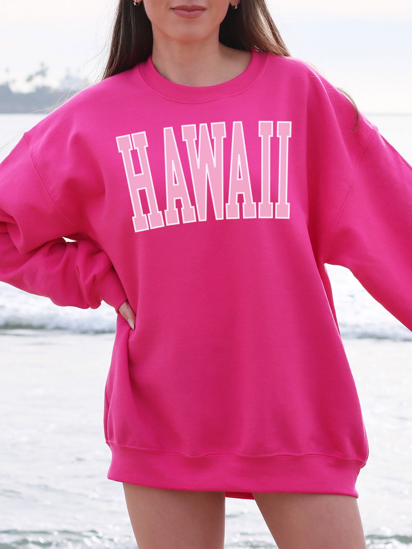 Hawaii Sweatshirt - Pink Ink
