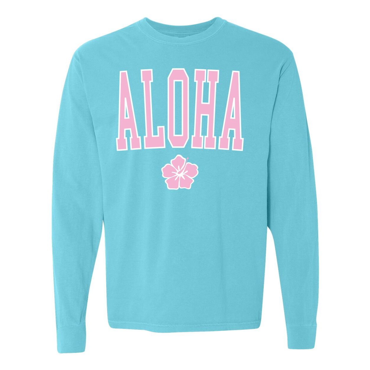 Aloha Hibiscus Long Sleeve Comfort Colors® Tshirt