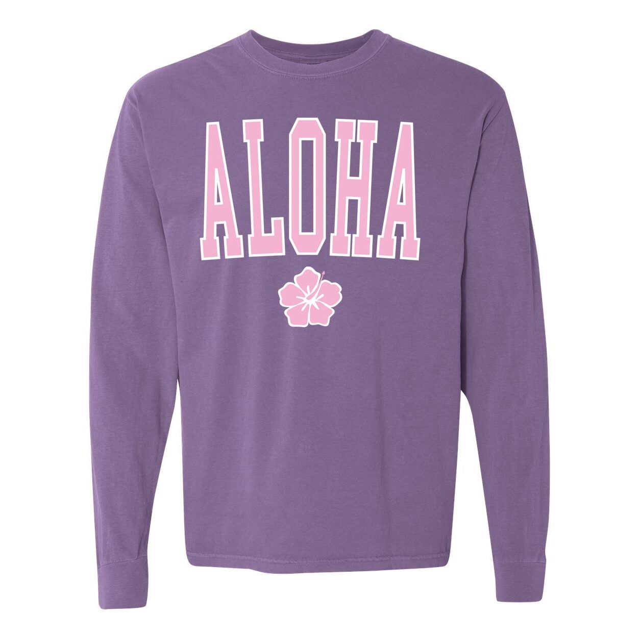 Aloha Hibiscus Long Sleeve Comfort Colors® Tshirt