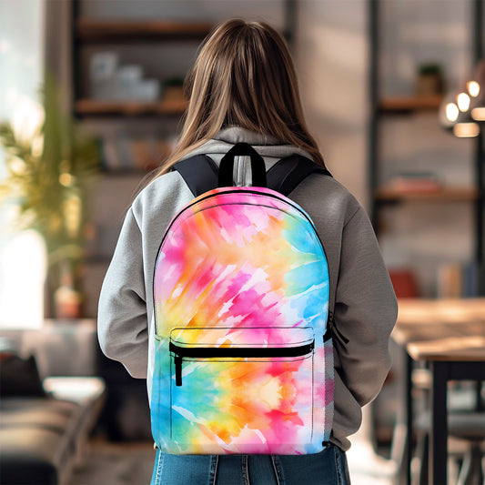 Tie Dye Backpack - Rainbow Tie Dye Print