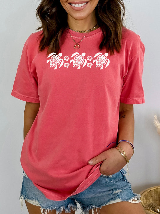 Sea Turtles Hibiscus Comfort Colors® Tshirt