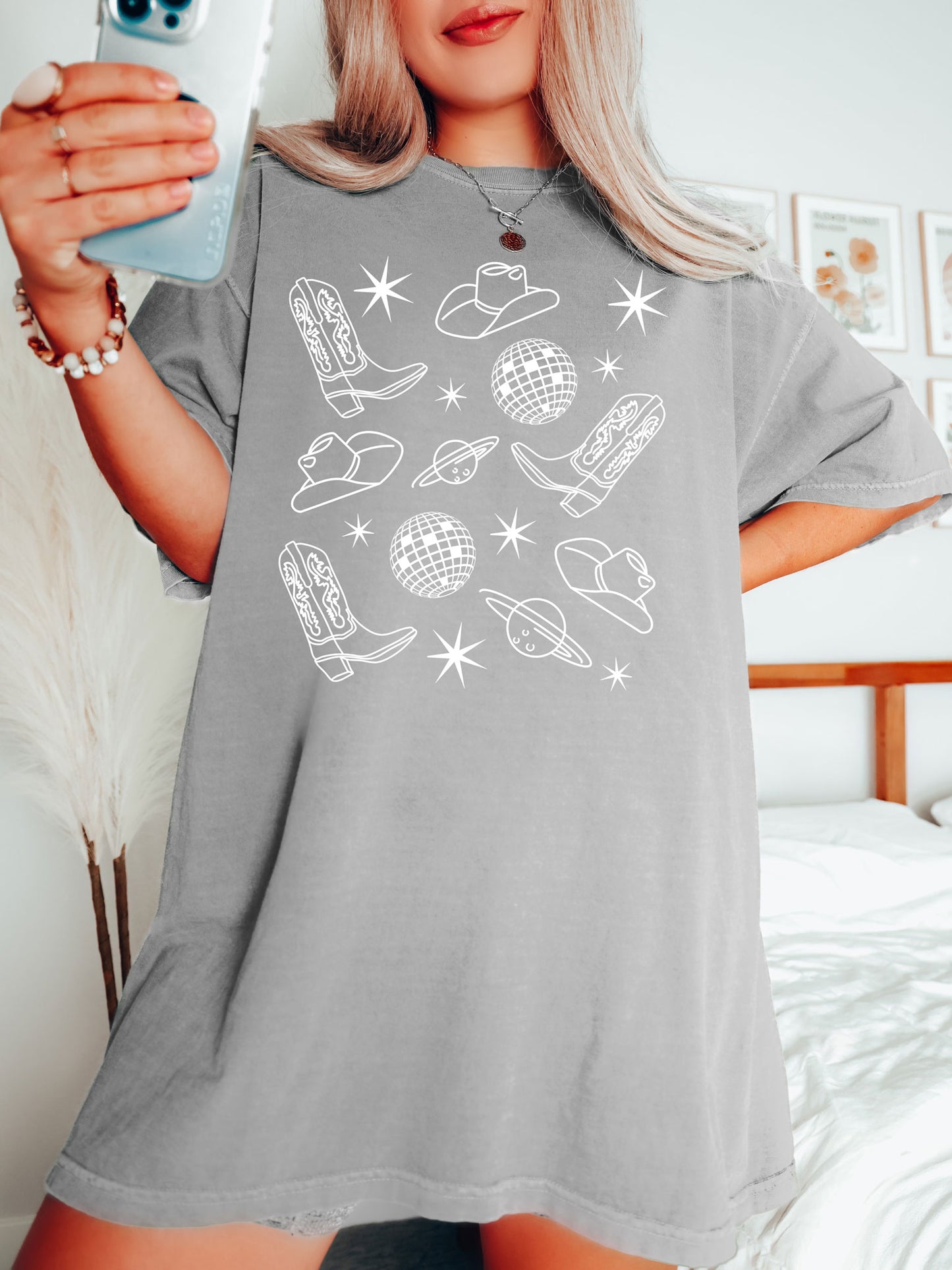 Space Cowgirl w/Disco Balls Comfort Colors® Tshirt
