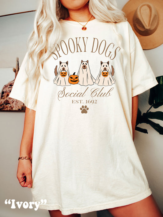 Spooky Ghost Dogs Social Club Halloween Comfort Colors® Tshirt