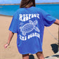 Respect The Ocean Sea Turtle Comfort Colors Tshirt Bright Flo Blue