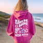 Coconut Girl Hibiscus Surf Hoodie Hot Pink Heliconia with White and Colorful Ink Malibu Beach California