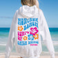 Coconut Girl Hibiscus Surf Hoodie White with Colorful Ink Montauk Beach Hamptons
