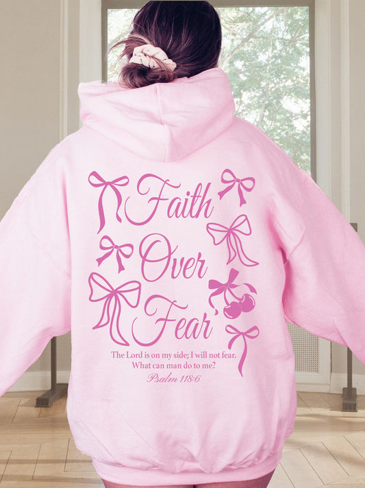 Faith Over Fear Coquette Bows Hoodie - New!