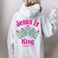 Jesus Is King Floral Crown Christian Hoodie