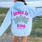 Jesus Is King Floral Crown Christian Hoodie