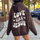 Love Like Jesus Hoodie - DOUBLE SIDED - New!-Dark Chocolate-Meaningful Tees Shop