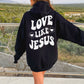 Love Like Jesus Hoodie - DOUBLE SIDED - New!-Black-Meaningful Tees Shop