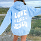 Love Like Jesus Hoodie - DOUBLE SIDED - New!-Light Blue-Meaningful Tees Shop