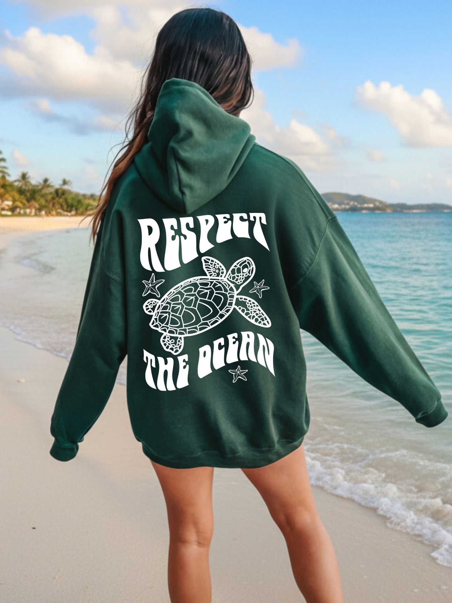 Respect The Ocean Sea Turtle Hoodie