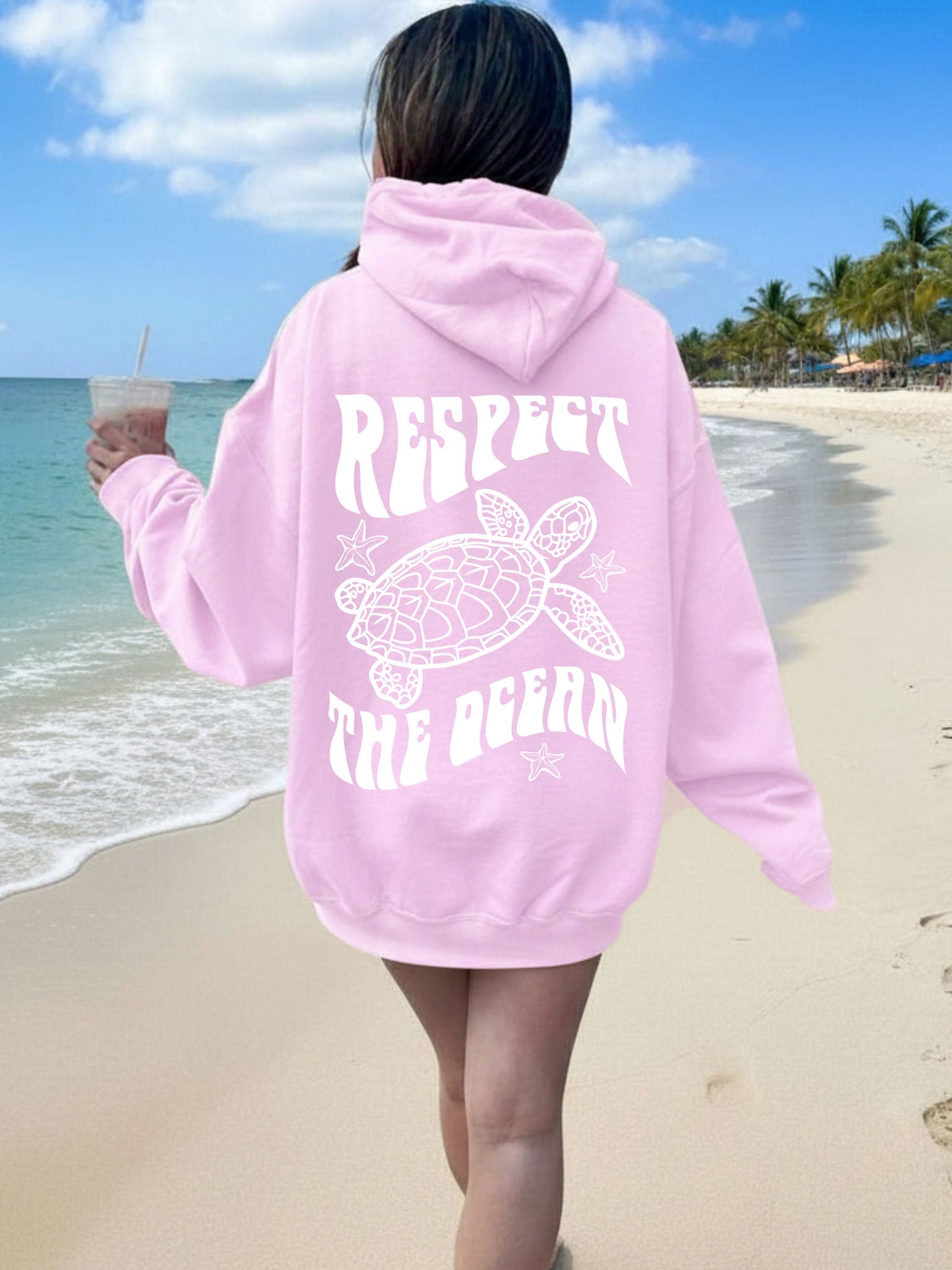Respect The Ocean Sea Turtle Hoodie