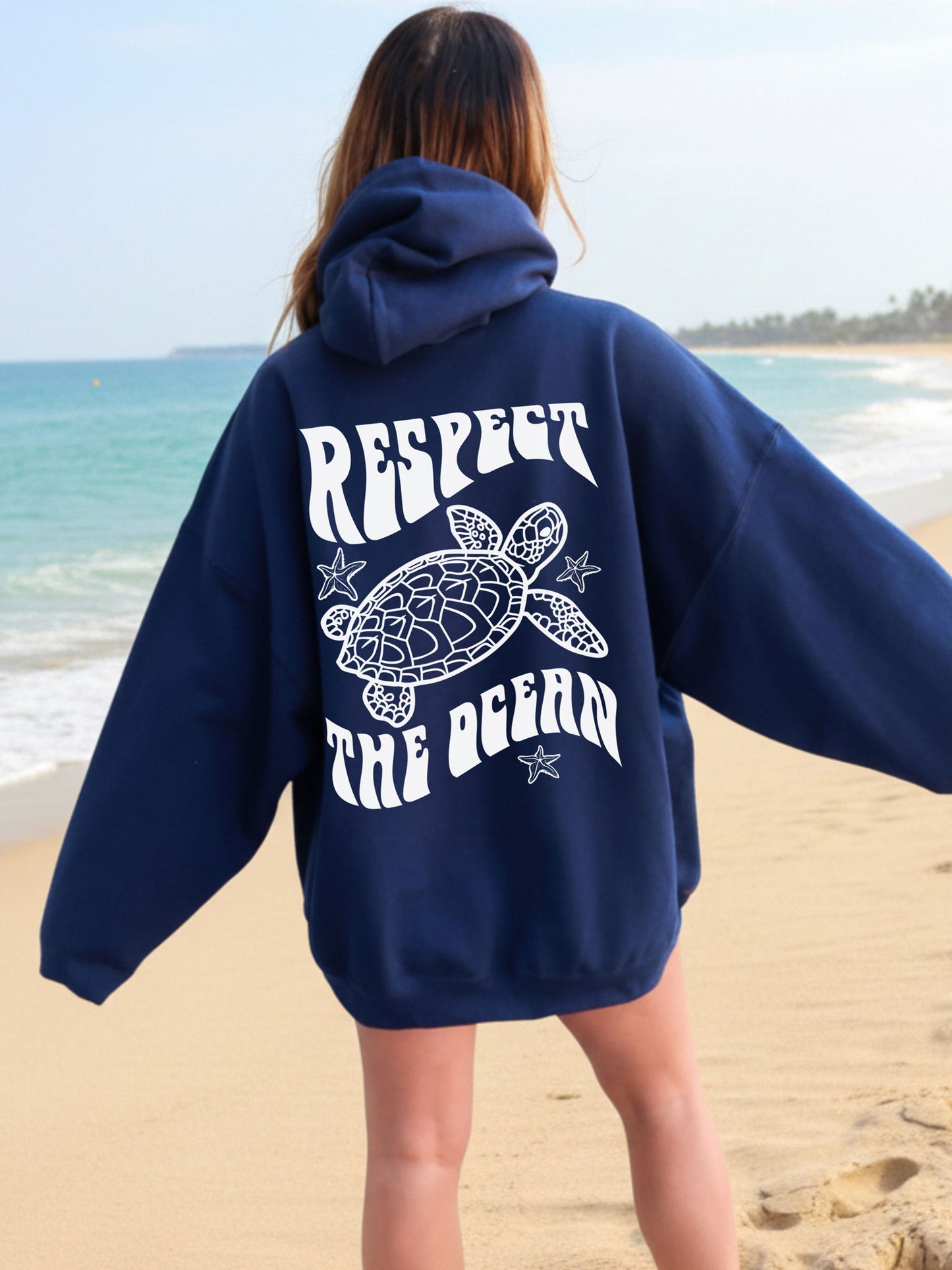 Respect The Ocean Sea Turtle Hoodie