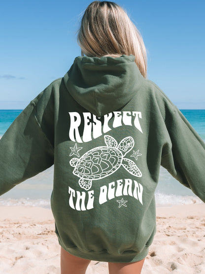 Respect The Ocean Sea Turtle Hoodie