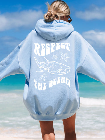 Respect The Ocean Whale Shark Hoodie – Meaningful Tees Shop