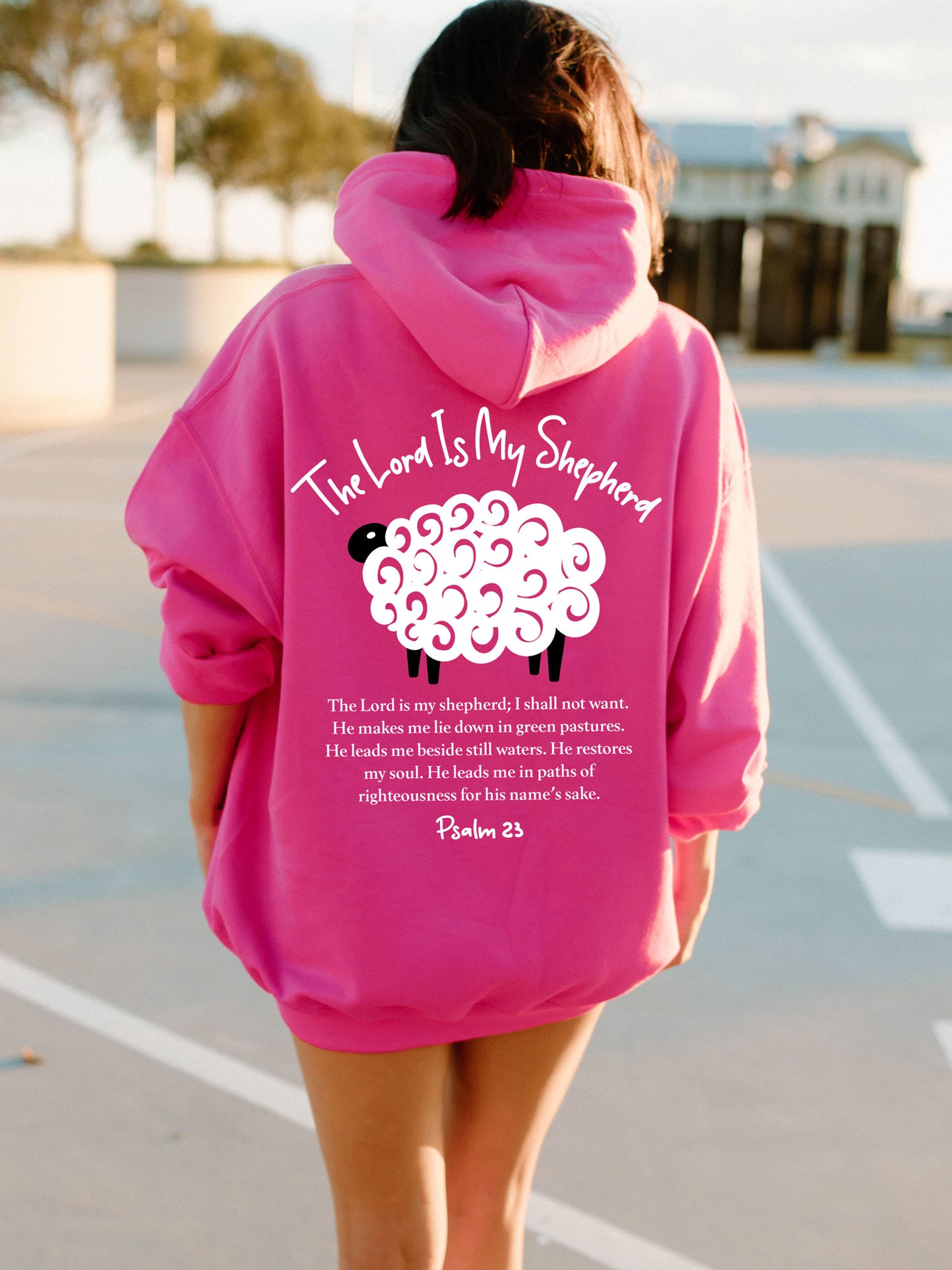 The Lord Is My Shepherd Psalm 23 Christian Hoodie - DOUBLE SIDED