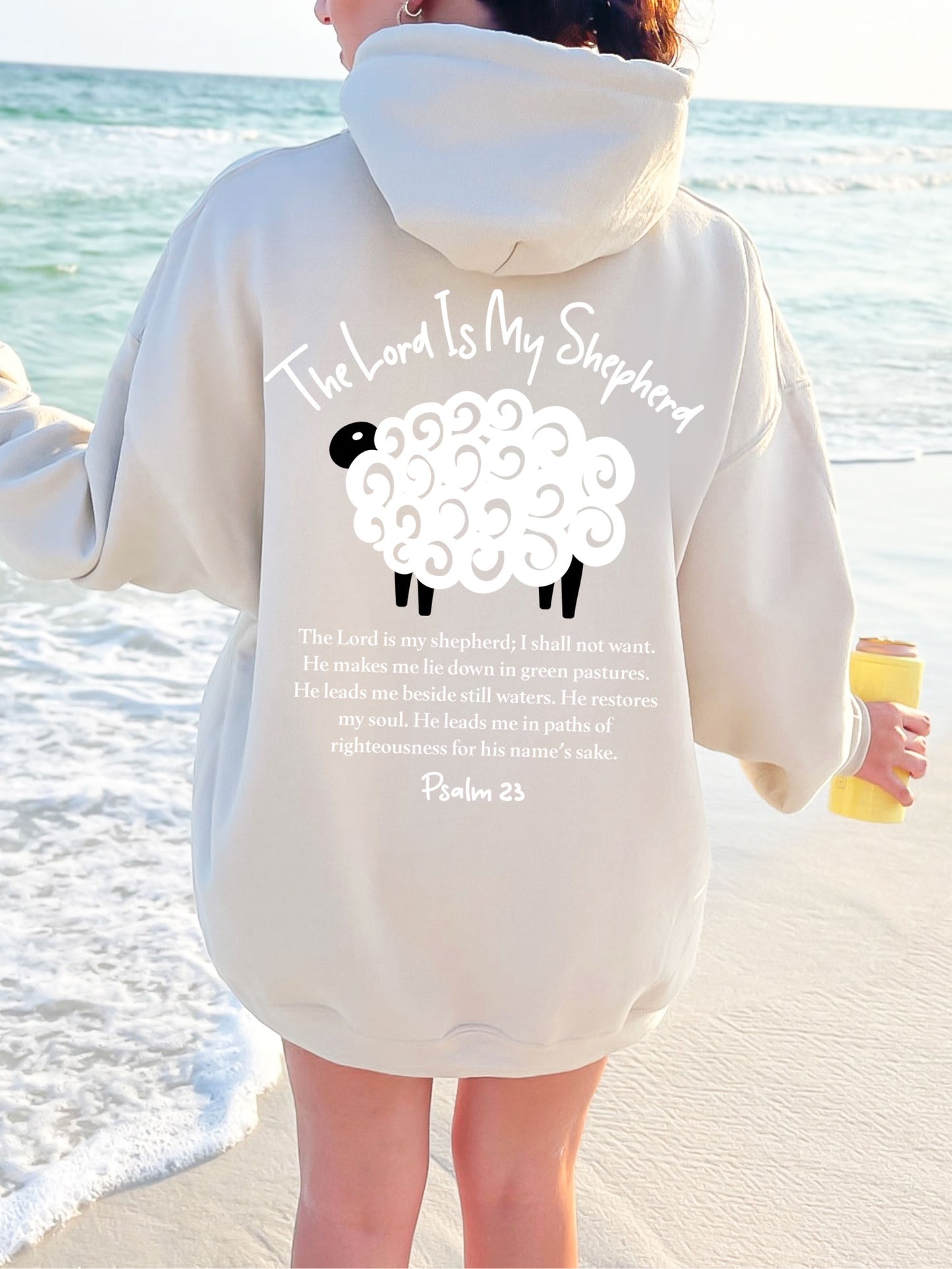 The Lord Is My Shepherd Psalm 23 Christian Hoodie - DOUBLE SIDED
