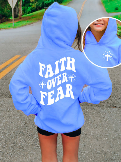 Kids Faith Over Fear Hoodie - DOUBLE SIDED
