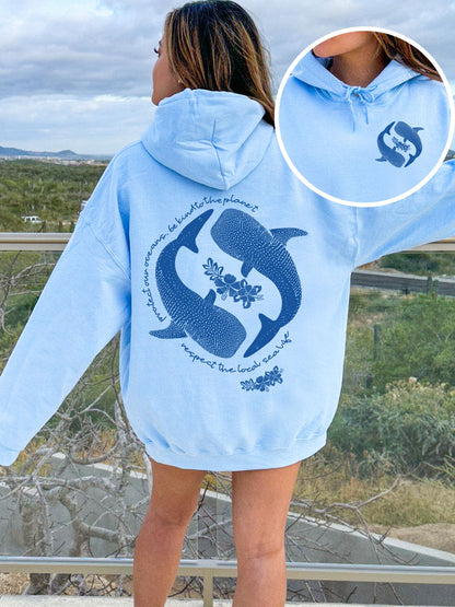 Protect Our Oceans Whale Shark Hoodie - DOUBLE SIDED