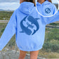Yin Yang Whale Shark Hibiscus Hoodie - DOUBLE SIDED