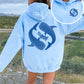 Yin Yang Whale Shark Hibiscus Hoodie - DOUBLE SIDED