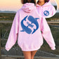 Yin Yang Whale Shark Hibiscus Hoodie - DOUBLE SIDED