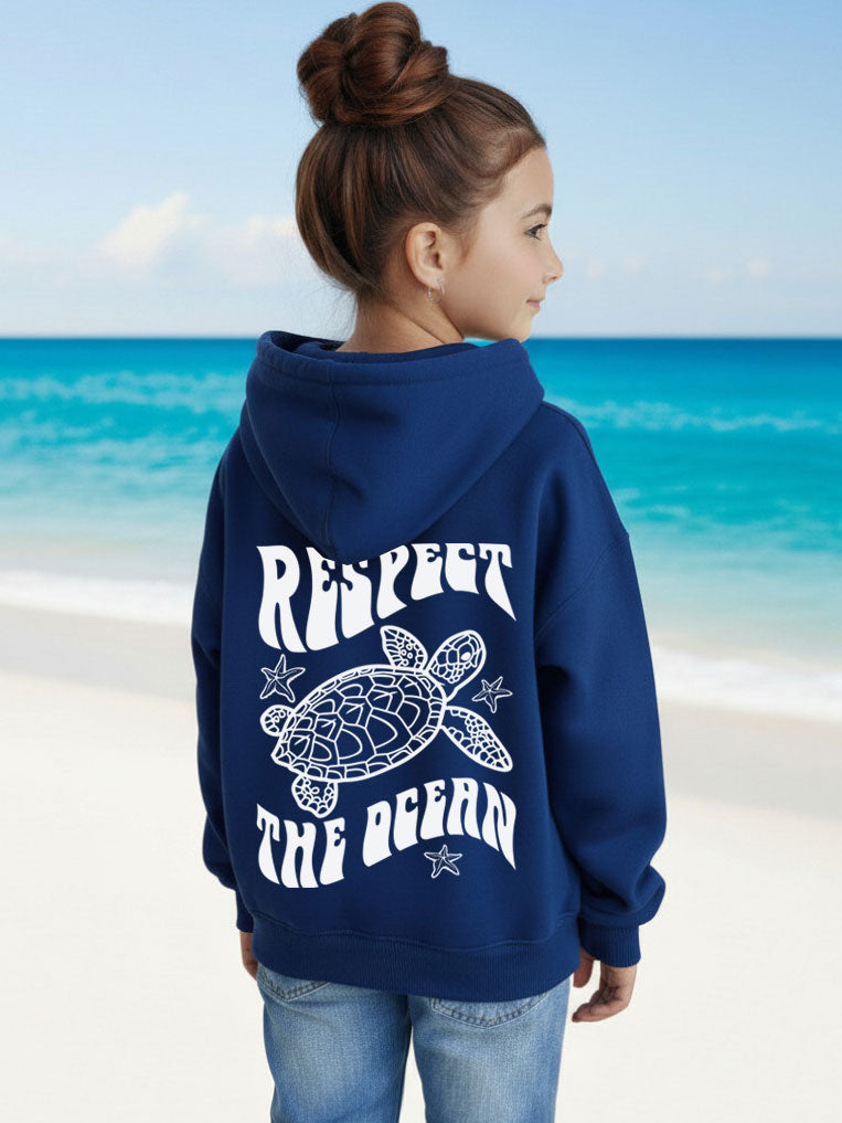 Kids Respect The Ocean Sea Turtle Hoodie