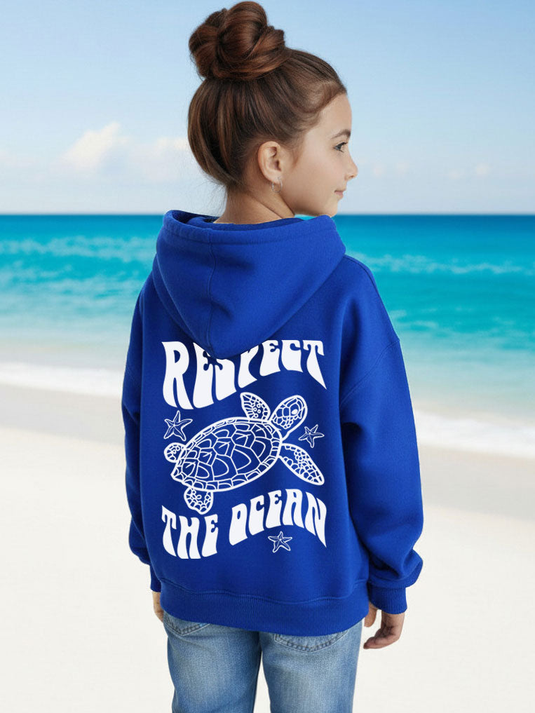 Kids Respect The Ocean Sea Turtle Hoodie
