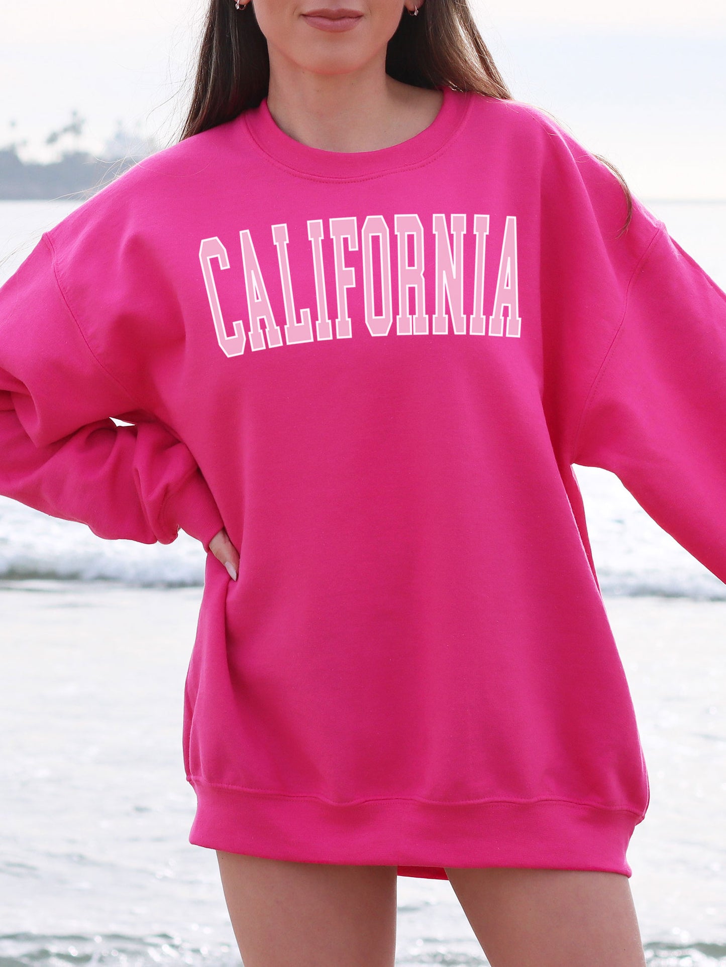 California Sweatshirt - Pink Ink
