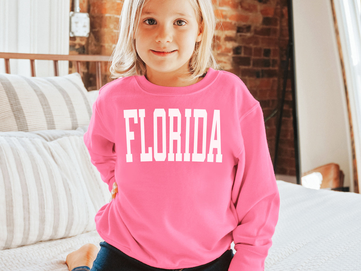 Kids Florida Sweatshirt - Pink Ink