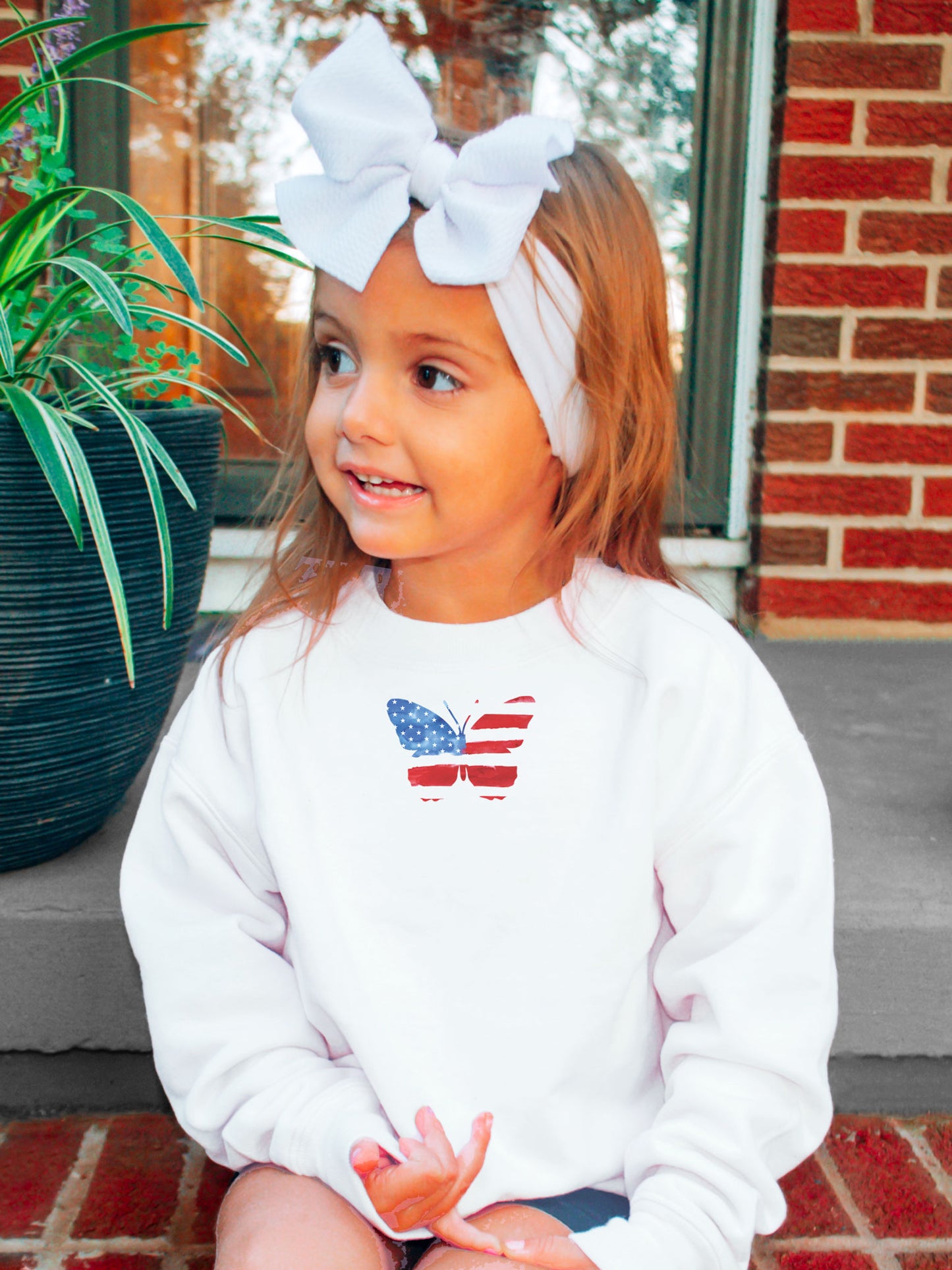 Toddler American Flag Butterfly Sweatshirt