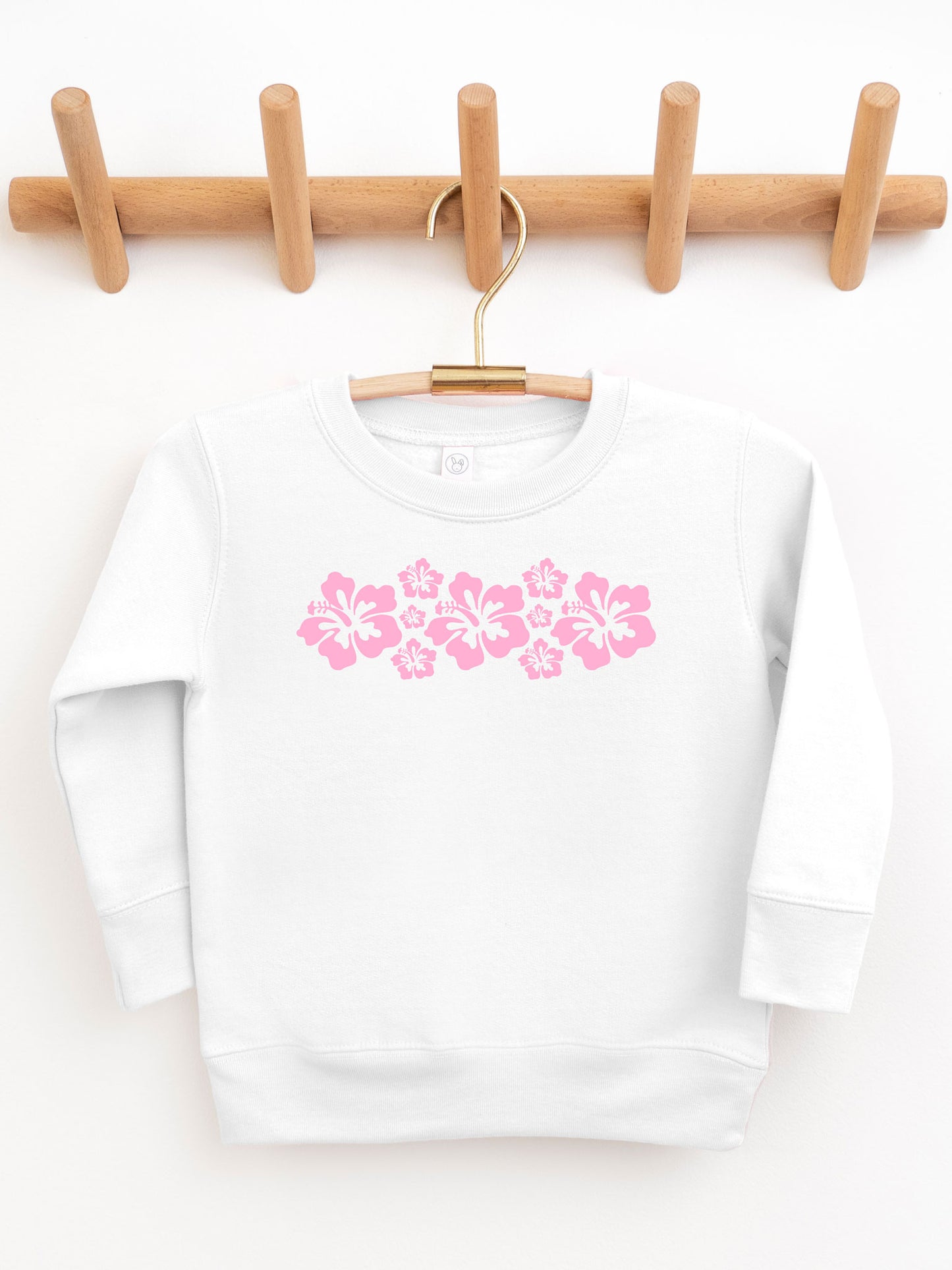 Toddler Hibiscus Flowers Sweatshirt - Pink Ink