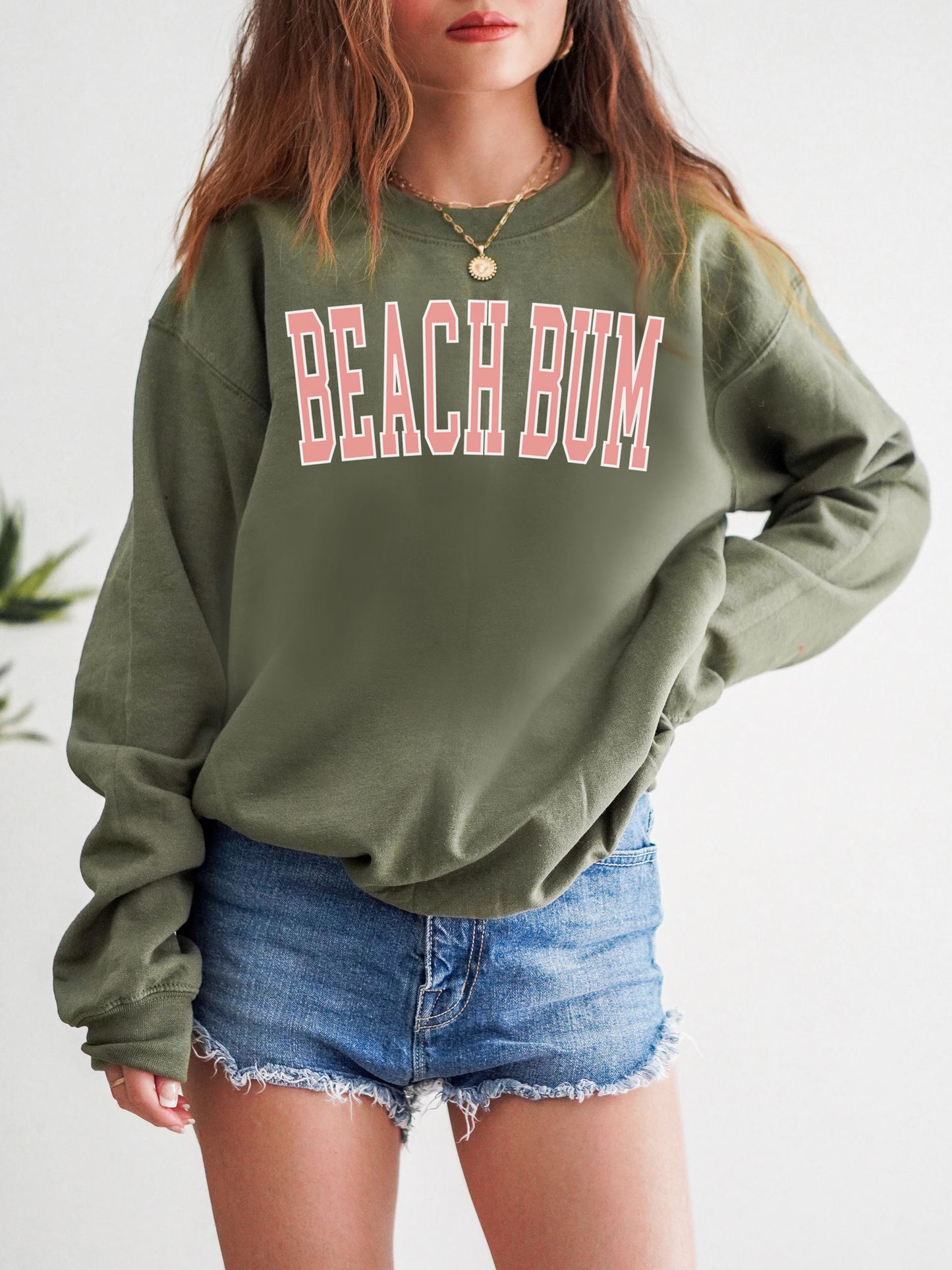 Beach Bum Sweatshirt - Peach Ink