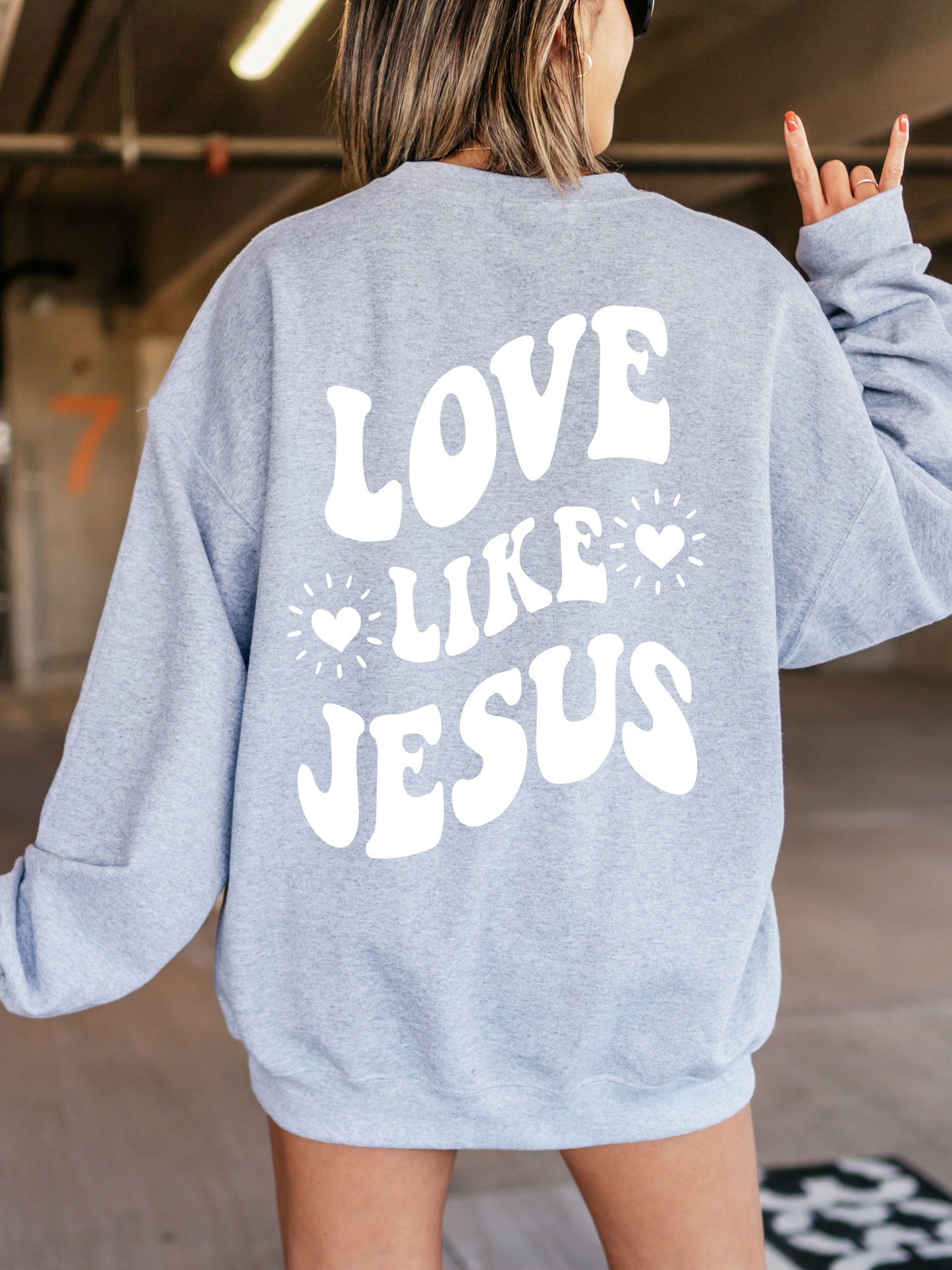 Love Like Jesus Sweatshirt-Sport Grey-Meaningful Tees Shop